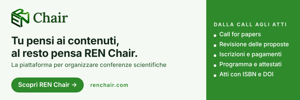 REN Chair – Tu pensi ai contenuti, al resto pensa REN Chair. La piattaforma per organizzare conferenze scientifiche